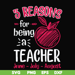3 reasons for being a teacher svg, png, dxf, eps file FN000630