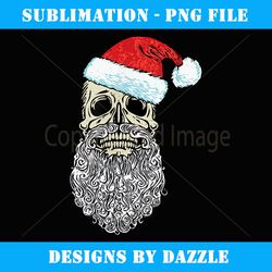 vintage skull & santa hat retro metal christmas graphic - retro png sublimation digital download