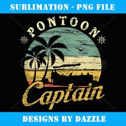 Pontoon Captain Vintage Retro Pontoon Boat Silhouette - Modern Sublimation PNG File
