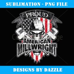 millwright t american flag skull and wrenches - decorative sublimation png file