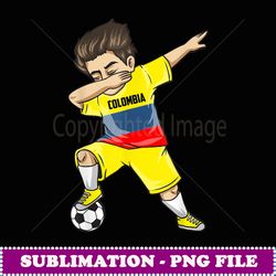 Dabbing Colombian Soccer Boy Colombia Football T Gift - Retro PNG Sublimation Digital Download