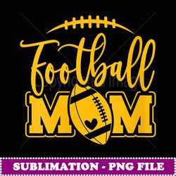 womens game day black and yellow high school football football mom - png transparent sublimation file