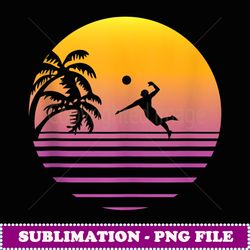 retro volleyball player vintage beach volleyball - high-resolution png sublimation file