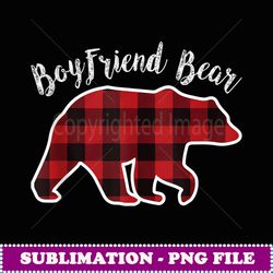 boyfriend bear men red plaid christmas pajama gift - decorative sublimation png file