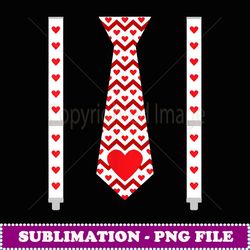 hearts tie & suspenders funny valentine's day for guys - professional sublimation digital download