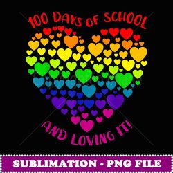 Funny 100th Day Of School Teacher Heart Valentine Day - Instant Sublimation Digital Download
