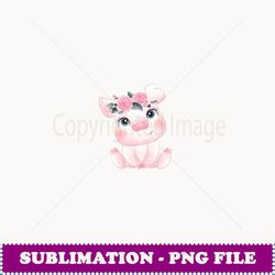 Cute Watercolor Pig - Elegant Sublimation PNG Download
