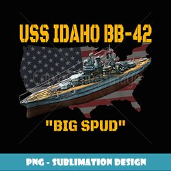 USS Idaho BB42 Battleship & WW2 American Warship Veteran - Vintage Sublimation PNG Download