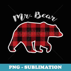 mr. bear men red plaid christmas pajama mister - exclusive sublimation digital file