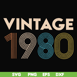 Vintage 1980 svg, png, dxf, eps file FN000283