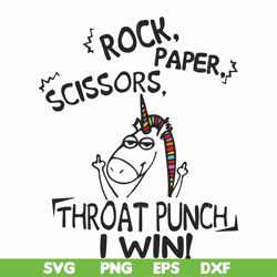 Rock paper scissors throat punch I win svg, png, dxf, eps file FN000368