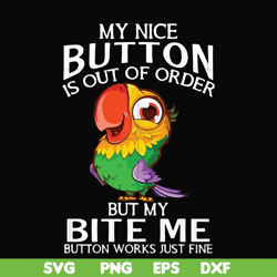 My nice button is out of order but my bite me button works just fine svg, png, dxf, eps file FN000402