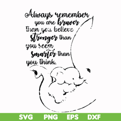 Always remember you are braver than you believe stronger than you seem smarter than you think svg, png, dxf, eps file FN