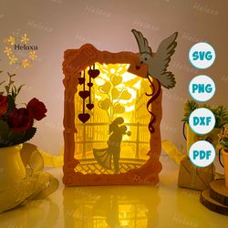 couple picture frame love box lamp decoration, picture frame love box shadow box svg for cricut projects diy, shadow box