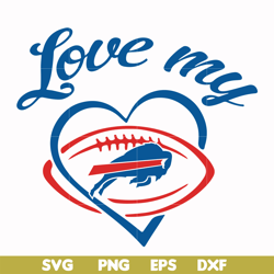 Love my Buffalo Bills heart svg, Bills heart svg, Nfl svg, png, dxf, eps digital file NFL1310203L
