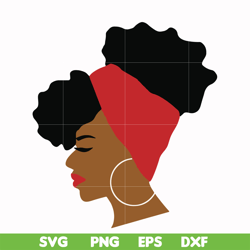 Black woman with scarf svg, png, dxf, eps digital file OTH0001
