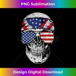 american flag skull july 4th - retro png sublimation digital download