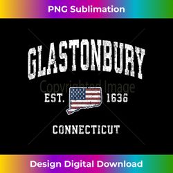 glastonbury connecticut ct vintage american flag design - digital sublimation download file