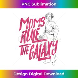 star wars mother's day leia line art moms rule the galaxy tank top 2 - digital sublimation download file