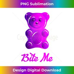 cool bite me colorful gummy bear candy illustration graphic tank top - unique sublimation png download