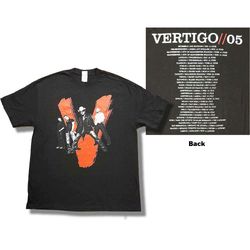 U2 Vertigo Tour 2005 T-Shirt, Vintage U2 Rock Band Double Sided T-Shirt Gifts, U2 Band Music Tour T Shirt