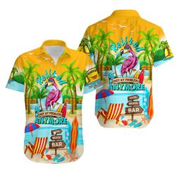 Flamingo Retired Not My Problem Anymore Hawaiian Shirt 1