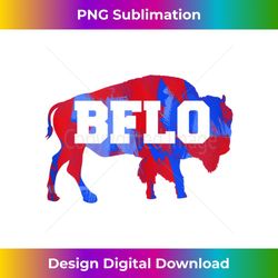 bflo red and blue brush strokes bison buffalo ny graphic tank top - png transparent sublimation design