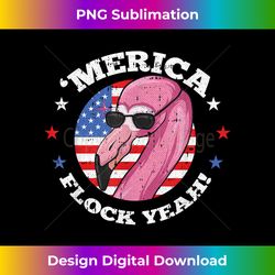 Merica 4th Of July Flamingo Flock Patriotic American Flag - PNG Transparent Digital Download File for Sublimation