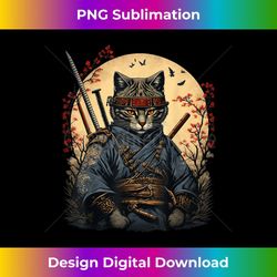 retro japanese samurai ninja cat kawaii tattoo graphic style 2 - premium png sublimation file