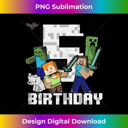 Minecraft Group Shot Happy 5th Birthday Tank Top 1 - Retro PNG Sublimation Digital Download