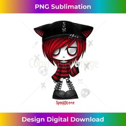 womens spookscene edgy kitty hat scene kid emo alt goth red v-neck - stylish sublimation digital download