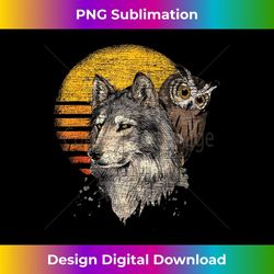 Retro Wolf Owl 1 - Elegant Sublimation PNG Download