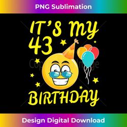 cool face balloons stars hat it's my 43 birthday happy - creative sublimation png download