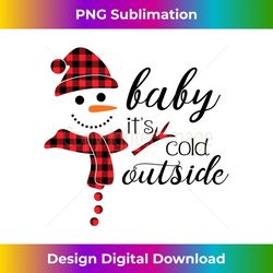 christmas snowman in buffalo plaid baby it's cold outside - modern sublimation png file