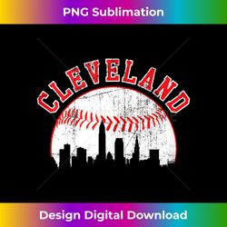 vintage skyline cleveland baseball tank top 2 - vintage sublimation png download