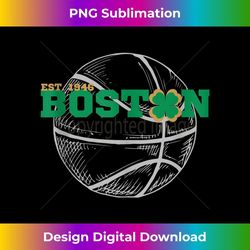 boston est 1946 sports team novelty shamrock basketball tank top - png sublimation digital download