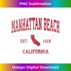 manhattan beach california ca vintage sports design red prin 1 - png transparent digital download file for sublimation
