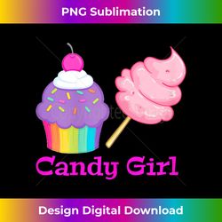 candy girl cupcake and cotton candy for kids - timeless png sublimation download