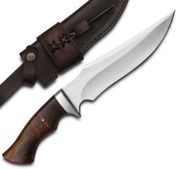 handmade hunting bowie knife with sheath -13 inches camping fixed blade knives for men outdoor bushcraft knife with wood