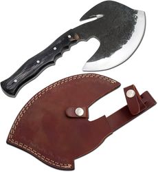 wild turkey handmade 1075 high carbon steel blade axe hatchet with gut hook tomahawk camping hiking