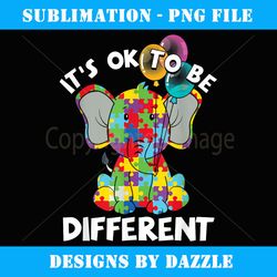 ok be different autistic elephant balloons autism awareness - sublimation-ready png file