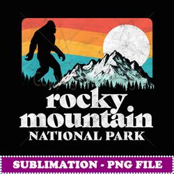 rocky mountain national park bigfoot mountains graphic - retro png sublimation digital download