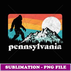 pennsylvania retro bigfoot mountains graphic - professional sublimation digital download