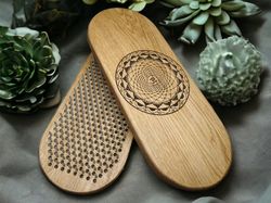 Wooden Sadhu Board with nails for foot massage, Natural wood, Meditation gift, Yoga gift