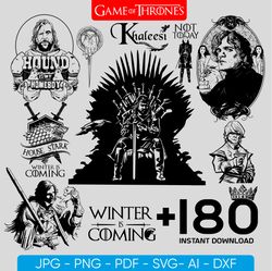 Game of Thrones Big Svg Bundle, House of Dragons svg, Winter is coming svg I Game of Thrones