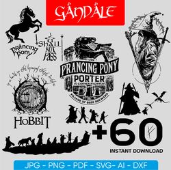 Lord of the Rings Svg Files, Gandalf Svg, Hobbit Svg, Lord of the Ring Cut Files, Wizard Gandalf I LOTR SVG