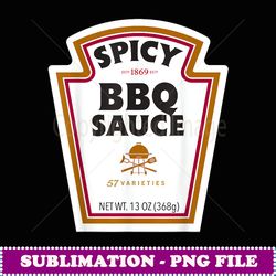 halloween matching costume spicy bbq sauce bottle label - instant png sublimation download