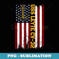 uss leyte cv32 aircraft carrier american flag - sublimation png file
