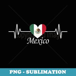 hispanic heritage mexico flag heartbeat mexican - decorative sublimation png file