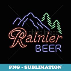rainier neon bar sign - modern sublimation png file